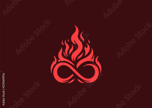 Blazing Infinity Logo – A dynamic infinity symbol engulfed in flames, representing limitless energy and passion.