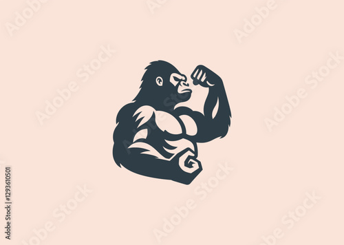 Powerful Gorilla Logo – A gorilla in a commanding pose, symbolizing immense strength, resilience, and leadership.