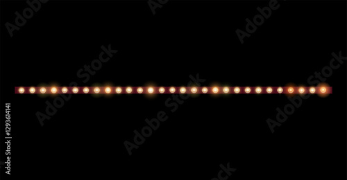 Retro LED strip light design with circus style lights.