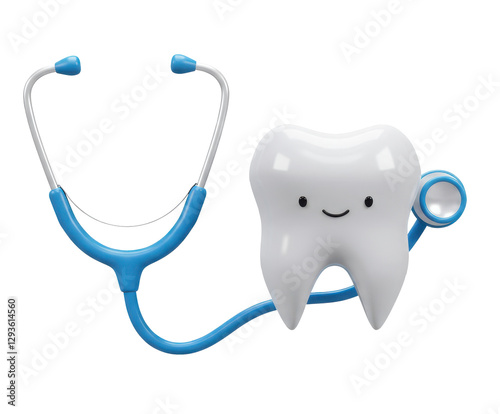 Blue stethoscope with a tooth