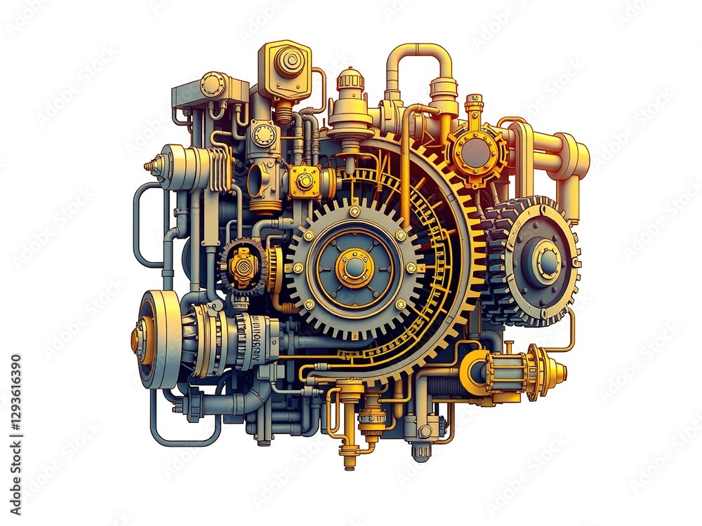 Fototapeta premium Abstract Lines - Industrial Equipment Silhouette