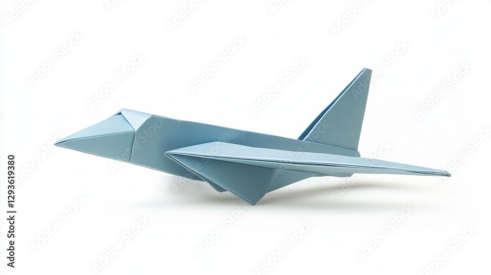 The blue paper airplane is a representation of flight and creation The blue paper airplane is a representation of flight and creation