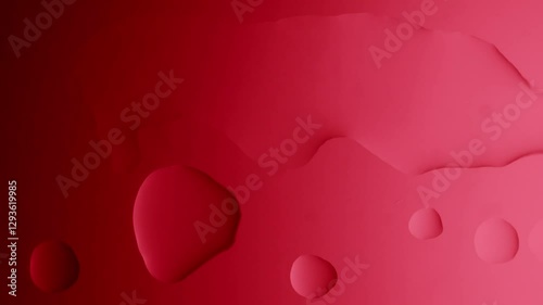 a large drop will connect with two smaller ones on a red gradient background