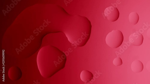 a large drop will connect with a smaller one on a red gradient background