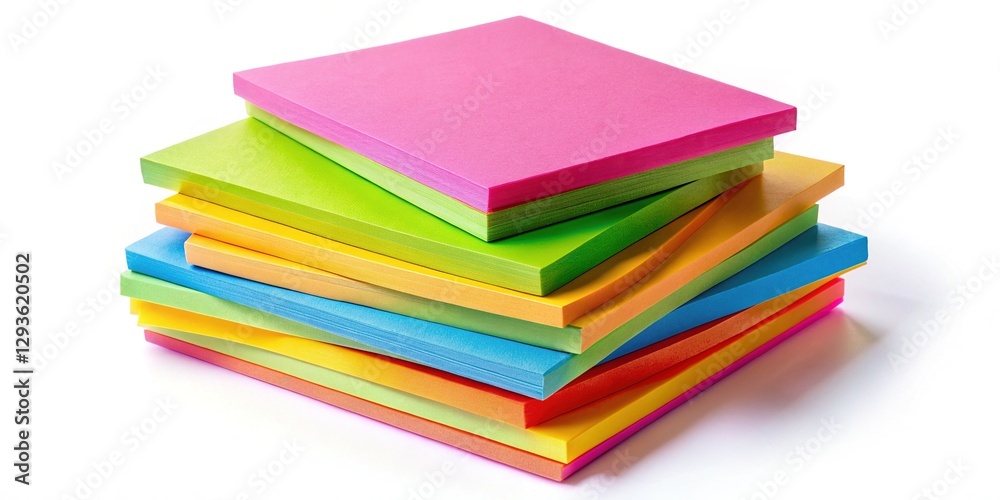 Colorful Sticky Notes Stack Isolated on White Background Colorful Sticky Notes Stack Isolated on White Background