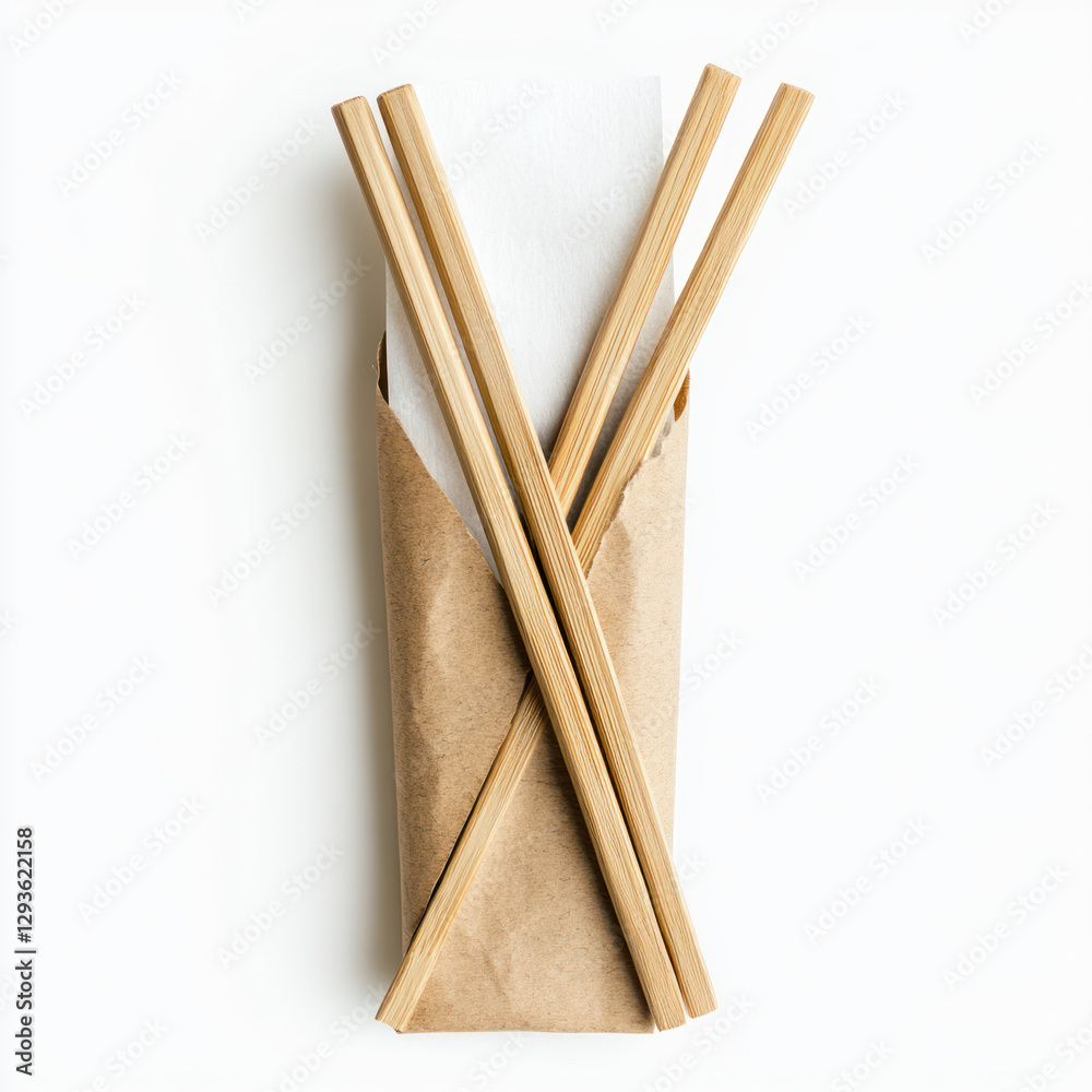 chopsticks on white background