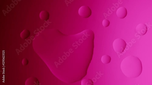 a large drop will connect with a smaller one on a pink gradient background
