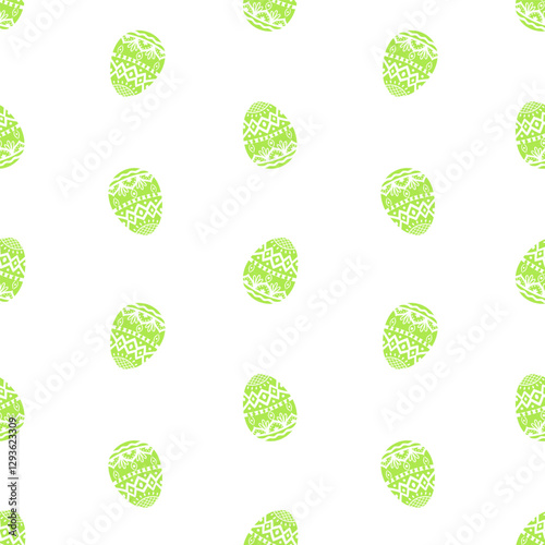 Light green Easter eggs vector seamless pattern. Easter wrapping paper, packaging, print, backdrop