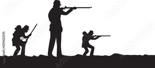 Civil War soldier troops with different position  

