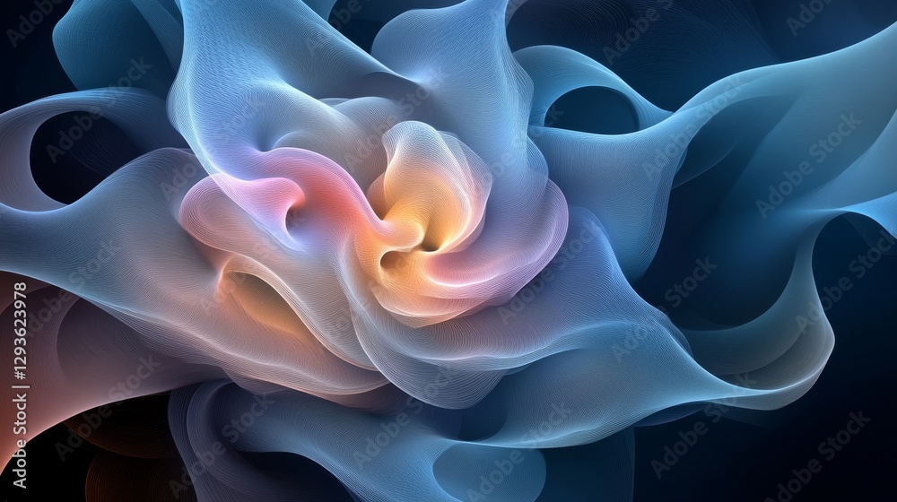 Obraz premium Colorful Abstract Swirling Patterns in Soft Flowing Motion