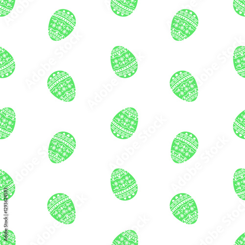 Green Easter eggs vector seamless pattern. Easter wrapping paper, packaging design, print, backdrop