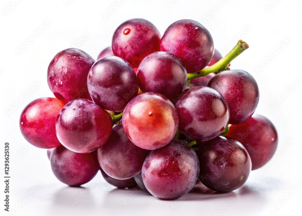 Fresh Red Grapes Isolated White Background Stock Photo - High Resolution Image
