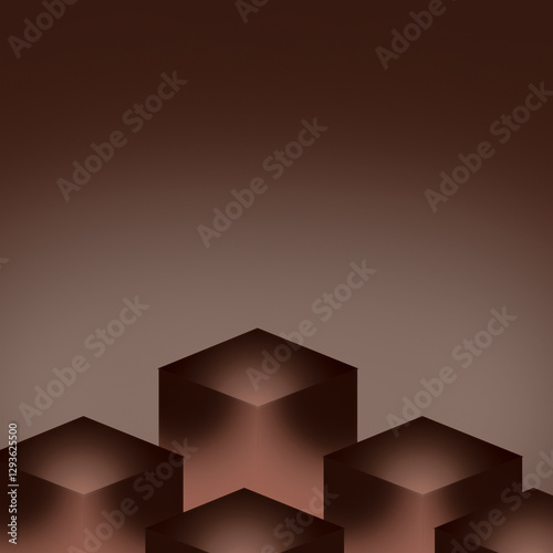 Luxury Brown Geometric Podium for Product Display
