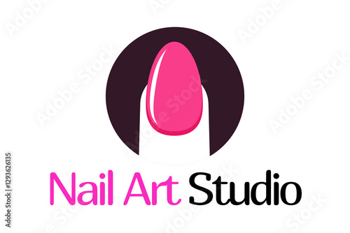 Nail Studio Logo Template. Nail Artist or Nail Art Logo Template