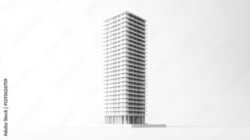 Modern Apartment Building, Minimalist, Architecture, Digital Illustration, Stock Photo Modern Apartment Building, Minimalist, Architecture, Digital Illustration, Stock Photo