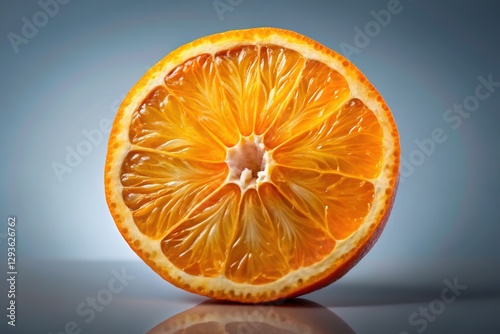 High-quality, isolated orange slice macro photo.