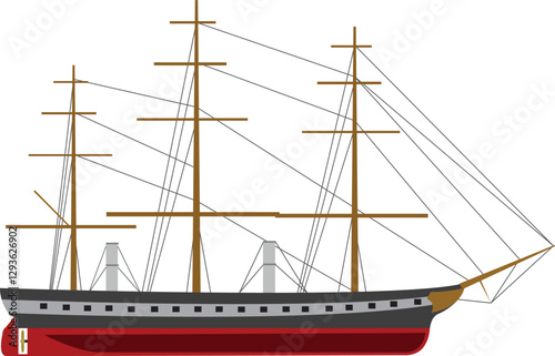 sailing war ship.Civil war time