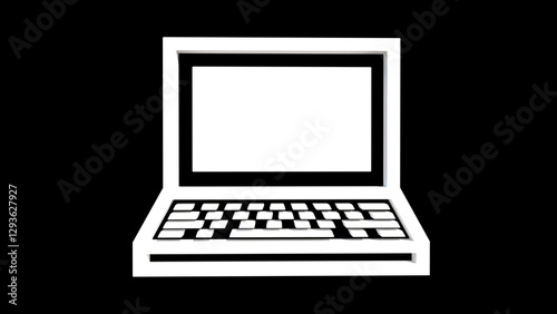 laptop isolated on black background