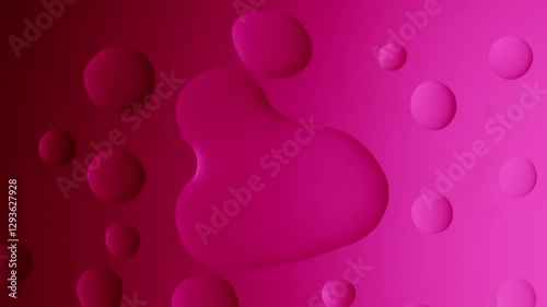 connection of two drops on pink gradient background