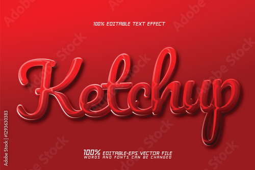 ketchup lettering in text editable text effect