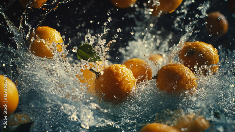 Fresh juicy oranges splashing in water vibrant citrus fruit photography wet food drink image clean Fresh juicy oranges splashing in water vibrant citrus fruit photography wet food drink image clean