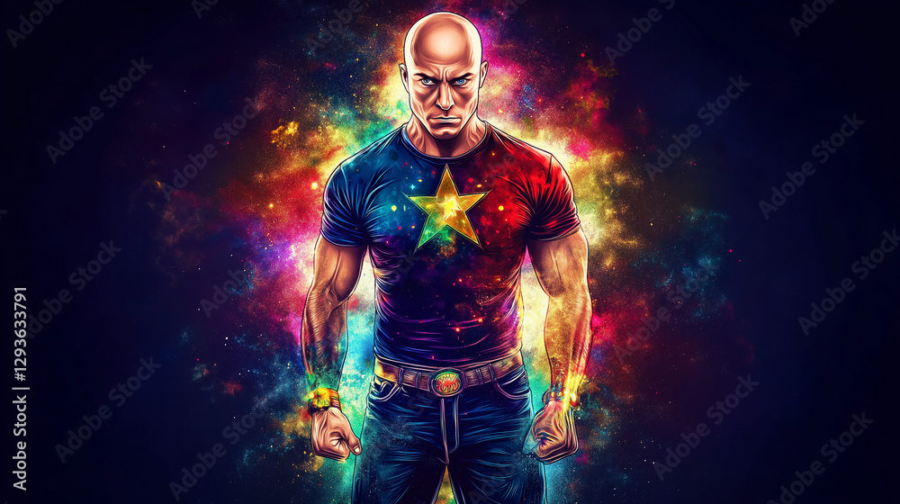 Fototapeta premium Colorful Superhero Portrait