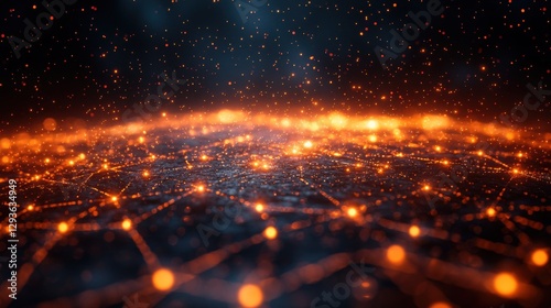 Glowing ARPANET Node Map Illustrates Retro Network Connections Across Locations. Generative AI