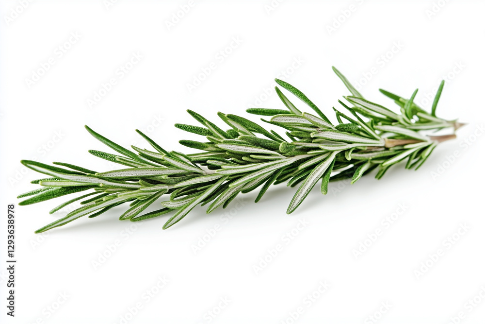 Fresh green sprig of rosemary isolated on a white background Fresh green sprig of rosemary isolated on a white background