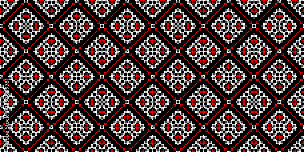 Seamless vector pattern with geometric ornament, Ukrainian ornament in ethnic style, identity, vyshyvanka, embroidery for print clothes, websites, banners Seamless vector pattern with geometric ornament, Ukrainian ornament in ethnic style, identity, vyshyvanka, embroidery for print clothes, websites, banners