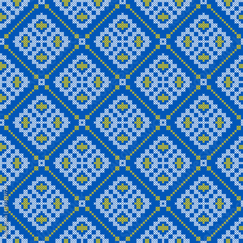 Seamless vector pattern with geometric ornament, Ukrainian ornament in ethnic style, identity, vyshyvanka, embroidery for print clothes, websites, banners