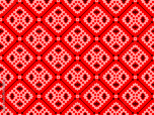 Seamless vector pattern with geometric ornament, Ukrainian ornament in ethnic style, identity, vyshyvanka, embroidery for print clothes, websites, banners