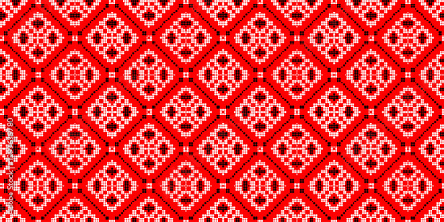 Seamless vector pattern with geometric ornament, Ukrainian ornament in ethnic style, identity, vyshyvanka, embroidery for print clothes, websites, banners