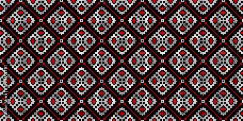 Seamless vector pattern with geometric ornament, Ukrainian ornament in ethnic style, identity, vyshyvanka, embroidery for print clothes, websites, banners