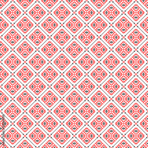 Seamless vector pattern with geometric ornament, Ukrainian ornament in ethnic style, identity, vyshyvanka, embroidery for print clothes, websites, banners