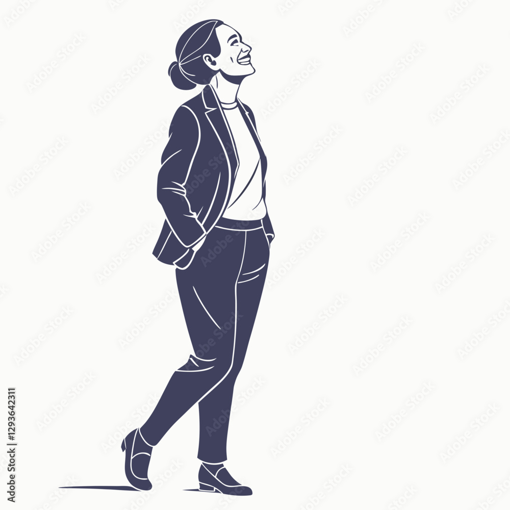 Fototapeta premium Set Of Business People Silhouettes In Action Vector Illustration Isolated On A White Background .business character employee management business leader corporate illustration management 