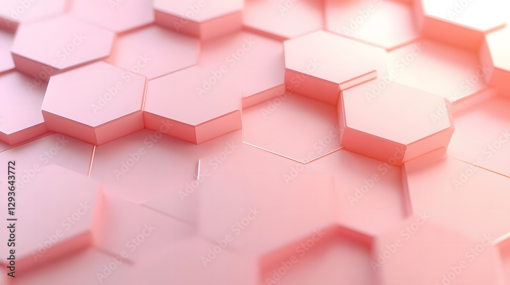 Obraz premium Abstract Hexagonal Pattern in Soft Pink Hues Creating a Calm Visual Atmosphere