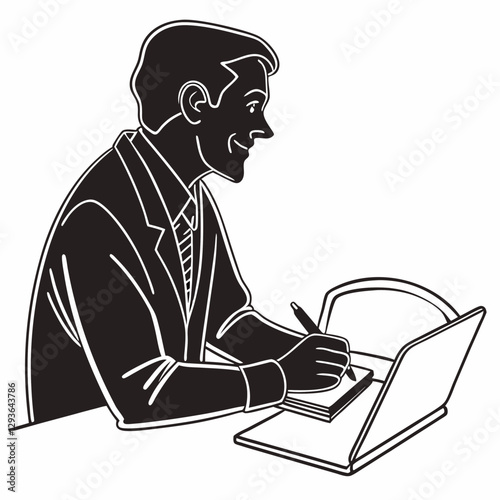 Set Of Business People Silhouettes In Action Vector Illustration Isolated On A White Background .business character
employee management
business leader
corporate illustration
management
