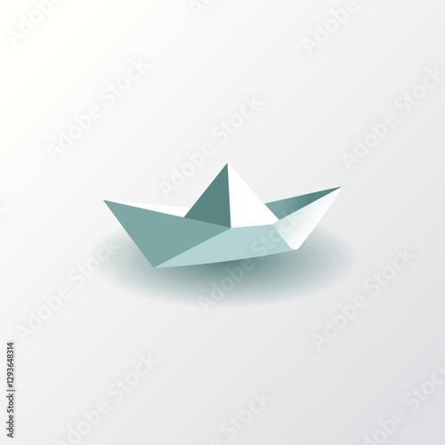Vector illustration of paper boat isolated on white background.