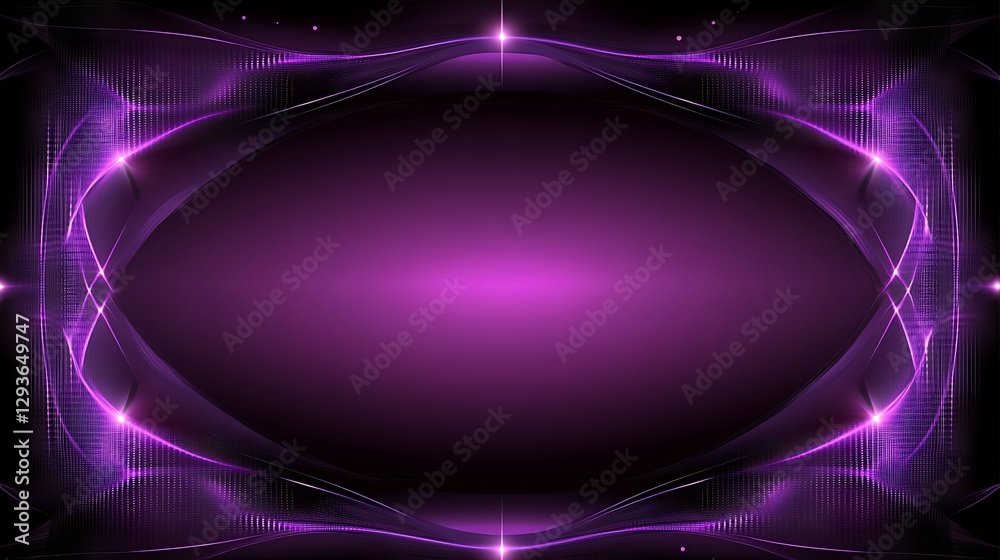 Obraz premium Abstract Purple Glowing Waves Frame Design
