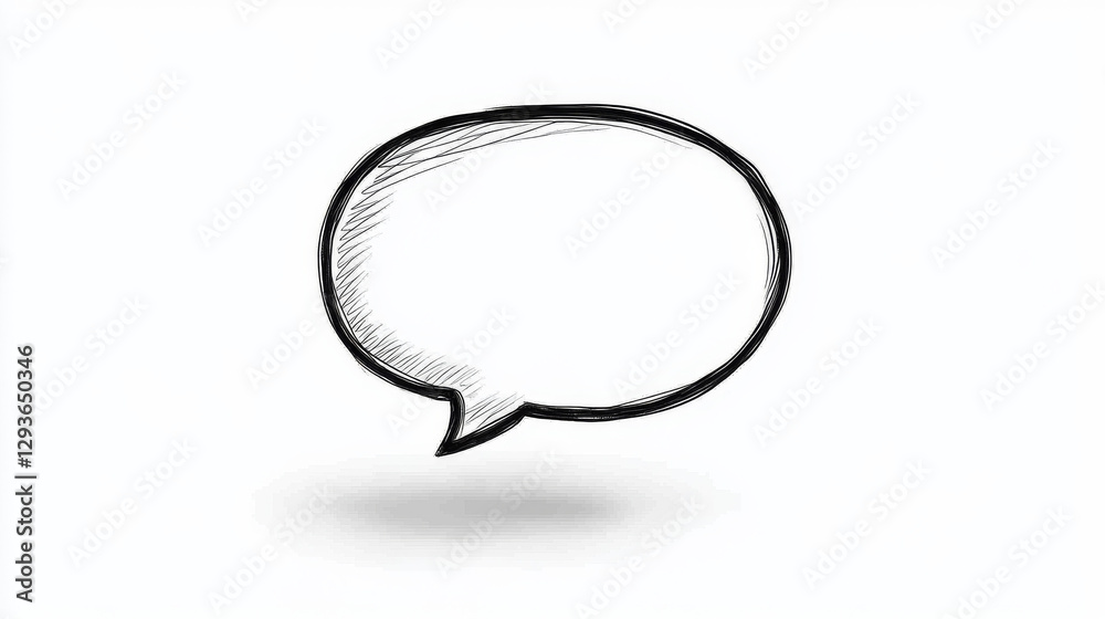 A simple black outline of a speech bubble over a white background invites creativity in visual communication. This bubble can be used for dialogues, presentations, or digital media A simple black outline of a speech bubble over a white background invites creativity in visual communication. This bubble can be used for dialogues, presentations, or digital media