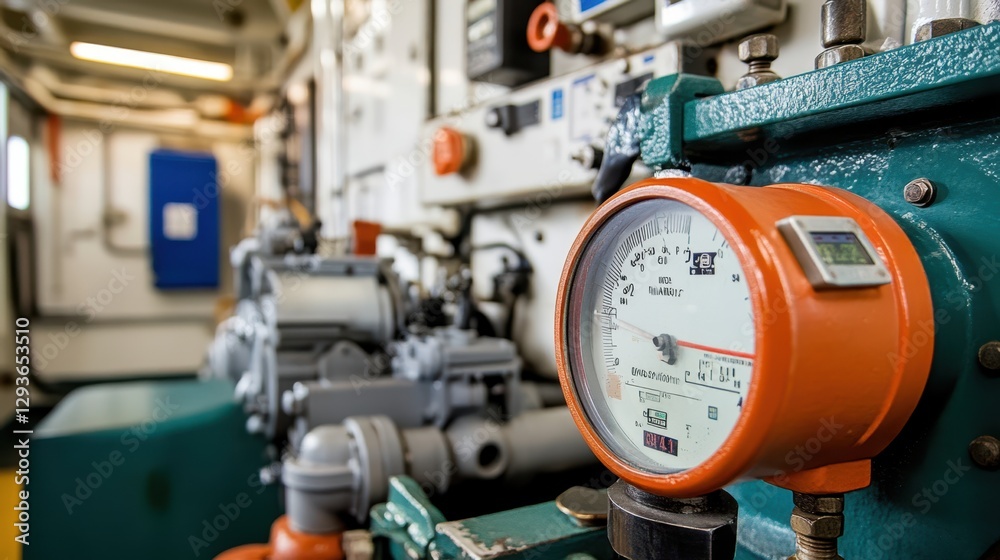 A green machine features a prominent gauge, showcasing measurements essential for its operation and performance monitoring. A green machine features a prominent gauge, showcasing measurements essential for its operation and performance monitoring.