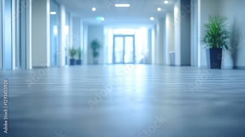 Wallpaper Mural A vibrant green plant sits in a decorative pot on the floor of a modern building, adding a touch of nature to the interior space. Torontodigital.ca