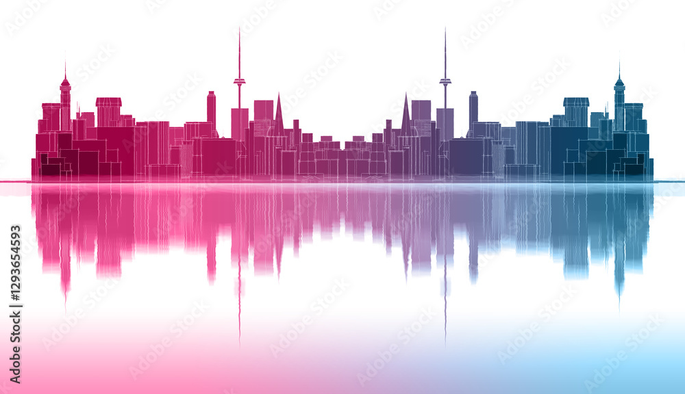 Fototapeta premium modern city panorama 3d illustration