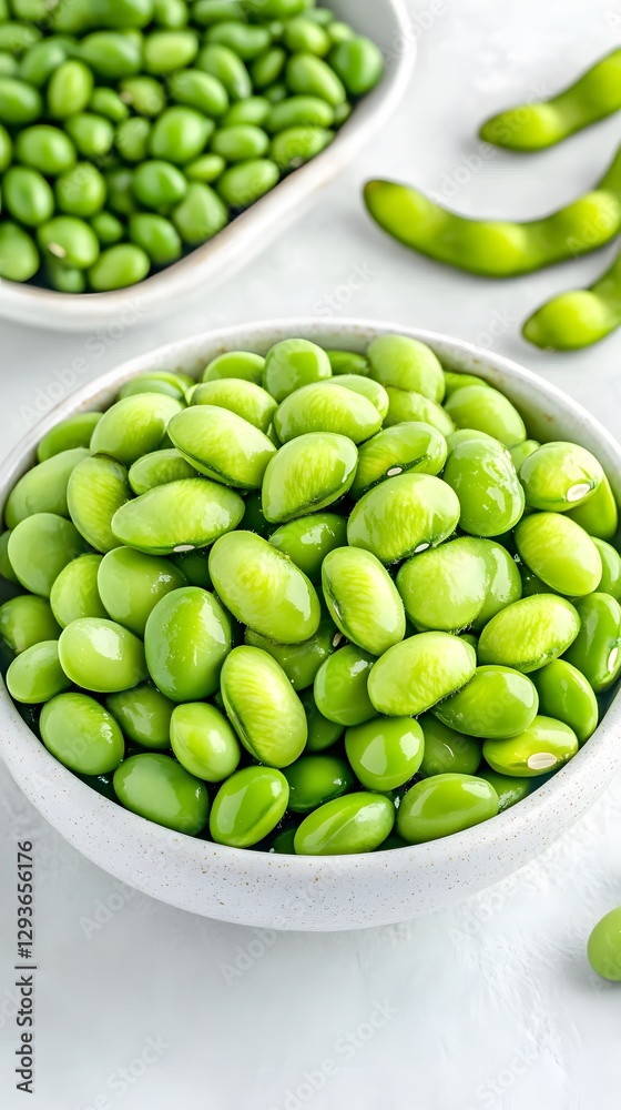 Fresh Green Edamame Beans in Bowl, Healthy Food Photography Fresh Green Edamame Beans in Bowl, Healthy Food Photography