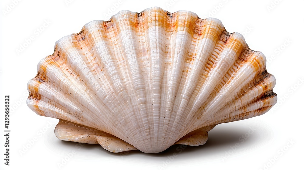 Exquisite seashell displayed on a beach with soft sand and gentle waves creating a serene coastal atmosphere Exquisite seashell displayed on a beach with soft sand and gentle waves creating a serene coastal atmosphere