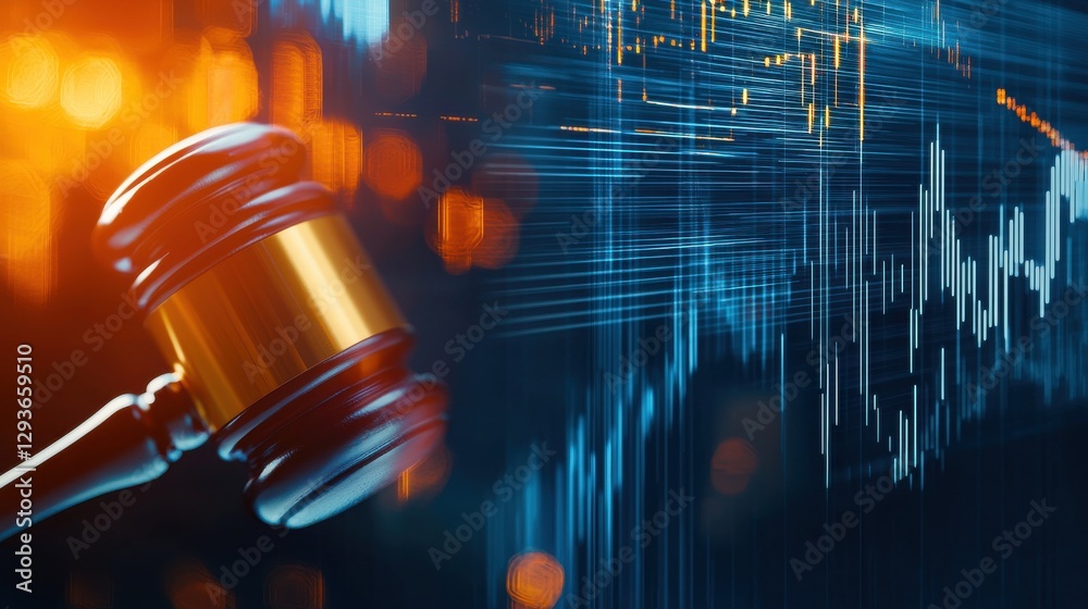 custom made wallpaper toronto digitalA gavel is prominently featured against a backdrop of digital data, symbolizing the intersection of law and technology.