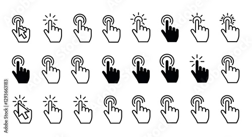 Cursor del mouse y conjunto de iconos de clic