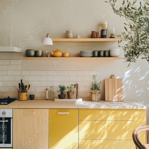 Kitchen design features a light filled and clean kitchen space