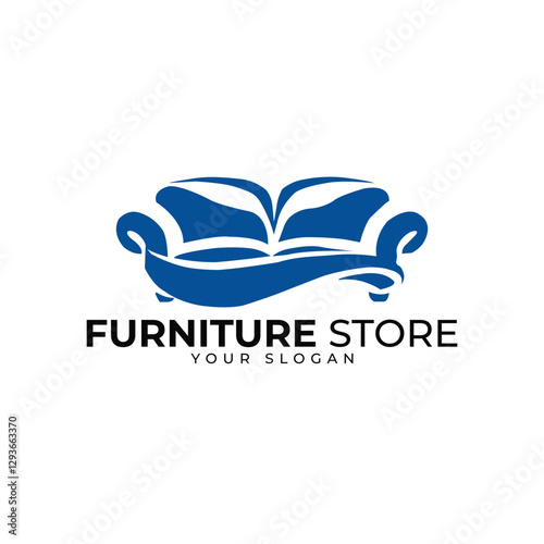 Elegant Furniture Store Vector Logo – Minimalist and Modern Sofa Design for Home Decor, Interior, and Branding