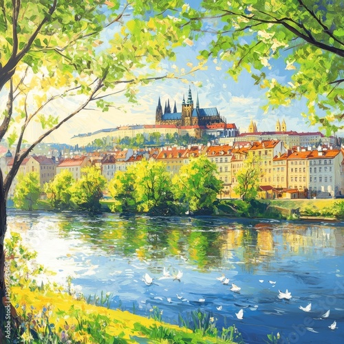 Prague's Lesser Town glows under the sun, its castle guarding the Vltava.
